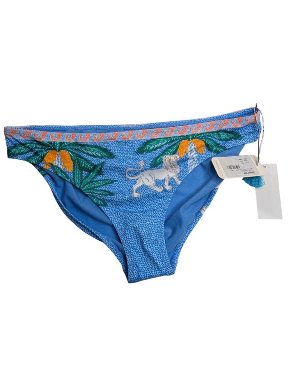 Johnny Was x Paolita Blue Tropical Lion Swim Bikini Bottoms XXL New